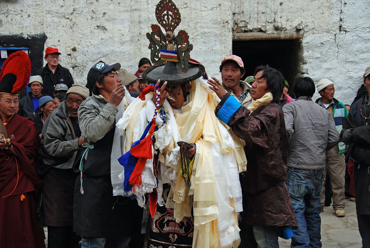 Mustang Lo Manthang Tiji Festival Day 3 10 Dorje Jono With Katas To Celebrate The Killing Of His Demon Father